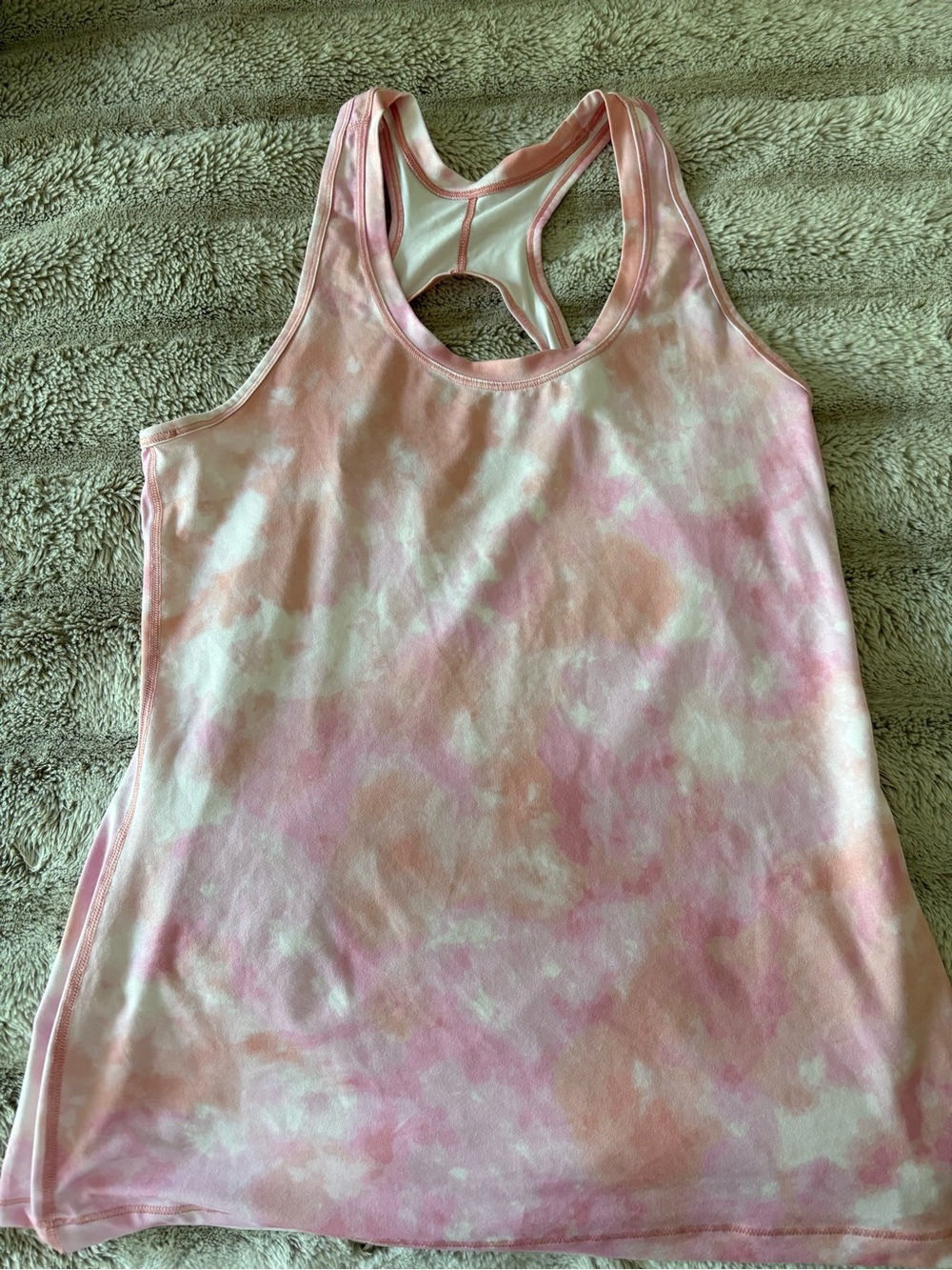 Athleta Pink and Cream Tie-Dye Racerback Tank